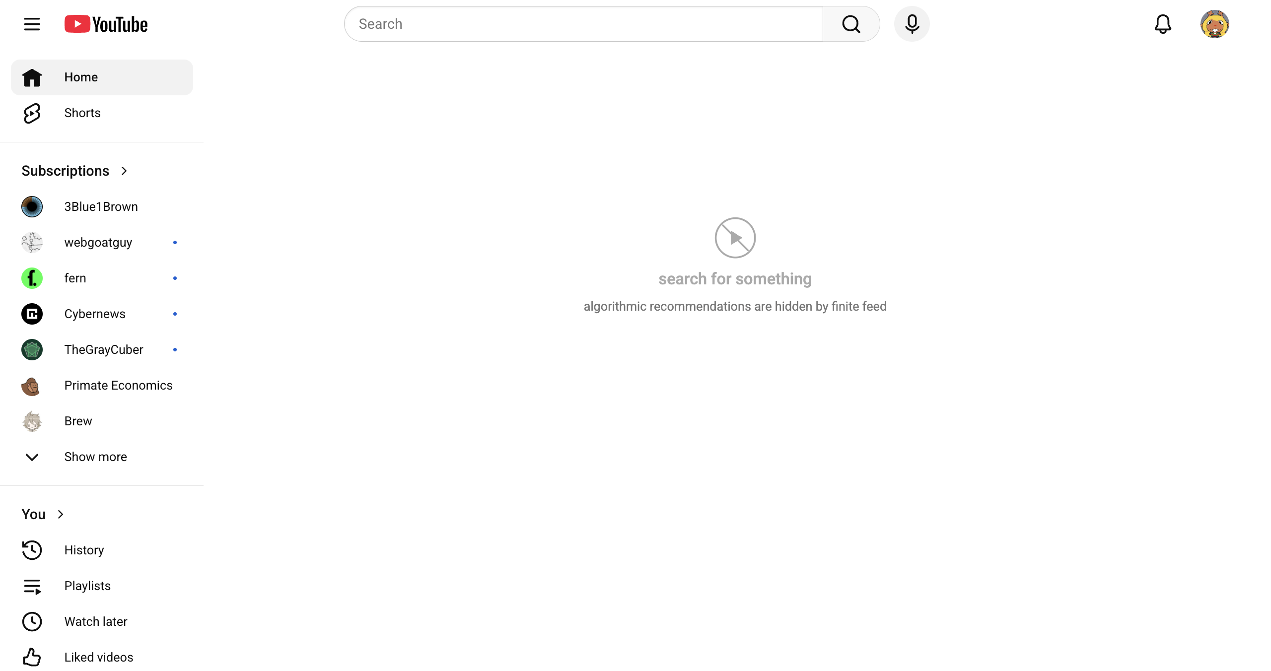 Finite Feed hide algorithm